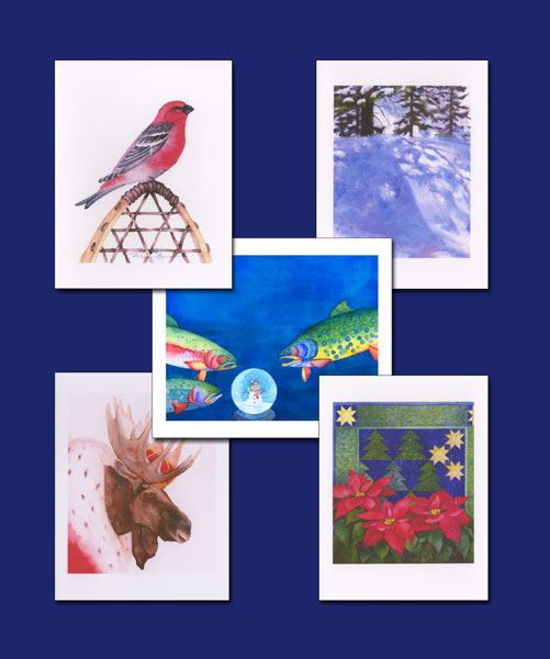 Christmas watercolor note cards