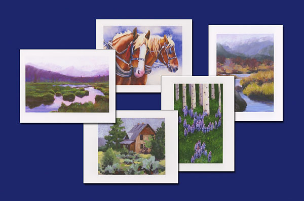 Western watercolor note cards