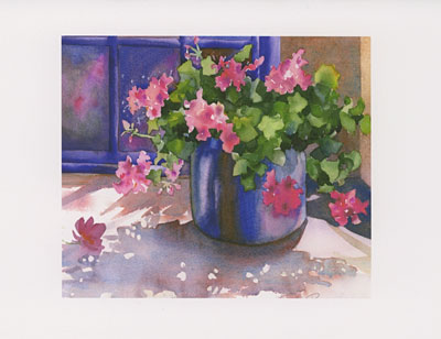 Blue Window watercolor note cards