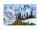 Indian Peaks watercolor note card