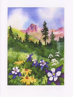 Mt. Windom watercolor note cards