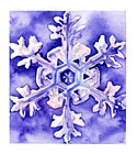 Snowflake watercolor note card
