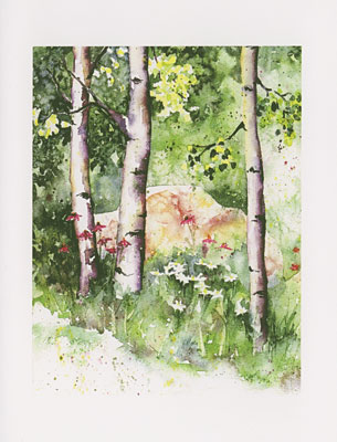 Summer Aspen watercolor note cards