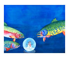 Trout Christmas Carols watercolor note card