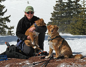 Patsy Barry and her duck-tolling retrievers